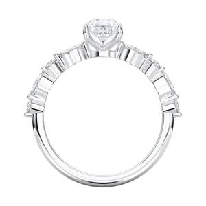 Premium Moissanite Luxe 0.14Ct Round Moissanite 5 Stone Ring en plata esterlina OEM Venta al por mayor - Product Image 2
