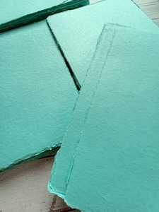 Khadi Aqua Green 100% Papel de trapo de algodón A4 200gsm 20X30 cm Hojas de hadas estilo caja - Product Image 4