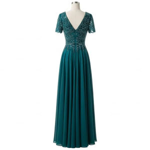 Vestido de Noche Largo hasta la Rodilla para Mujer |   Tela de Malla con Cuentas Digitales |   Vestido Formal para Fiesta de Graduación o Cóctel |   Boda de Talla Grande Personalizada - Product Image 2