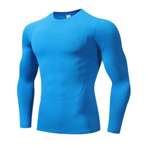 Camiseta de compresión de estiramiento rápido para hombre, camiseta de manga larga Rash Guard, deportes, gimnasio, entrenamiento, ropa para correr, ropa para correr - Product Image 1