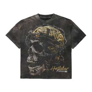 T-shirt vintage personnalisable pour homme, style streetwear délavé au soleil, 100 % coton, motif uni, coupe ample, style décontracté, respirant, écologique - Product Image 5