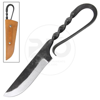 Pisau Viking pisau abad pertengahan baja karbon buatan tangan dengan penutup kulit pisau dapur antik seluruh penjualan OEM dapat disesuaikan
