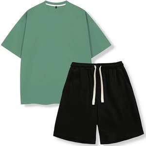 Nueva llegada de ropa deportiva para hombre, camisas y pantalones cortos, conjuntos informales de verano de 100% algodón, conjuntos ligeros de gran tamaño, conjuntos de ropa de dos piezas - Product Image 3