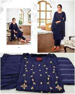 Meilleur tissu Inde rayonne ethnique Kurti pantalon avec broderie Dupatta travail prix de gros attractif pour les vêtements pour adultes - Product Image 4