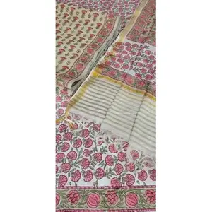 Salwar Kameez 3 pièces en soie Chanderi non cousu, avec dupatta en coton Chanderi, robe ethnique indienne fortement brodée, rose/gris, pour filles - Product Image 5