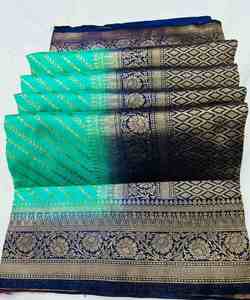 Saree inspiré de la soie avec un design en filet pour les femmes - Product Image 5