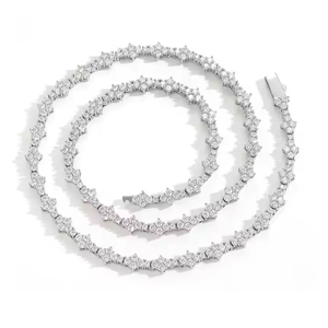 Chaîne de tennis haute brillance de 18 pouces avec diamants Moissanite coupe ronde 925 argent collier glacé de haute qualité cadeau pour les femmes - Product Image 3