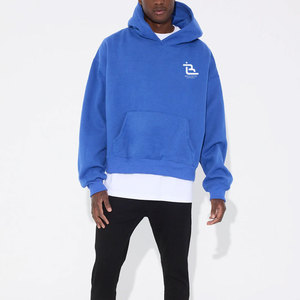Sweat à capuche moderne à épaules tombantes, coupe ample, style streetwear décontracté, manches longues, mélange de coton, vêtement tendance - Product Image 3