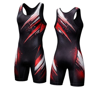 ผู้ผลิตชุดกีฬาขายส่ง OEM สำหรับสโมสร ชุดฝึกซ้อมและชุดแข่งขัน ชุดยูนิฟอร์มแบบสั่งทำพิเศษ พิมพ์ลายแบบ Sublimation ชุดซิงเกิลเล็ตสำหรับนักมวยปล้ำที่มีความยืดหยุ่นสูง - Product Image 3