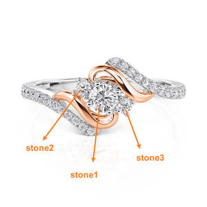 Jeulia Amore Custom Wave Engagement <b>Ring</b> with Marquise <b>Garnet</b> and Jade Birthstones in Yellow Gold - Product Image 4
