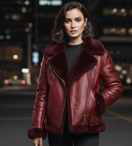 Chaqueta de Motociclista de Cuero Rosa Regular para Mujer, Otoño 2026, con Bordado, Impermeable y Cortavientos, Cuero Vacuno Genuino - Product Image 6