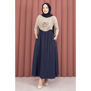 Hauts en tricot pour femmes, couleur beige foncé, avec détail drapé, Sandy Body - Product Image 2