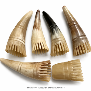 Handcrafted Eco-Friendly Buffalo Horn Hair Washing Comb for <b>Scalp</b> Massage Shampoo Use Anti-Static Traditional Hair <b>Care</b> Tool - Product Image 5