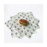 Vente en gros de papier ciré pour sandwich anti-graisse de qualité alimentaire imprimé avec logo personnalisé et de papier d'emballage pour hamburger
