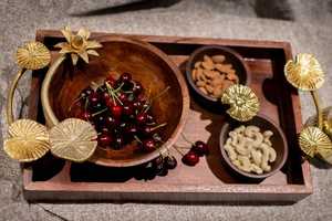 ชามเครื่องใช้บนโต๊ะอาหารทำจากไม้หรูหราพร้อมสลัดแบบดั้งเดิมสำหรับทำงานมีสไตล์และชามเสิร์ฟสำหรับบ้านสมัยใหม่และร้านกาแฟสุดหรู - Product Image 3