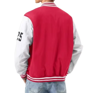 Chaqueta de invierno elegante inteligente de alta calidad, chaqueta de cuero Varsity para hombre, cuerpo de lana, mangas finas, patrón sólido, chaqueta Letterman - Product Image 2