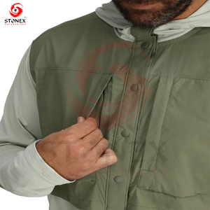 Sweat à capuche de pêche à séchage rapide de haute qualité avec logo personnalisé à manches longues Sweat à capuche de pêche avec logo personnalisé pour hommes - Product Image 5