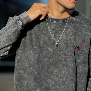Color sólido Lavado ácido Sudadera Ropa de invierno 100% Algodón Estilo casual Ropa de moda - Product Image 6