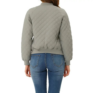 Chaqueta de béisbol de alta calidad para mujer de otoño 2025 con logotipo personalizado prendas de vestir exteriores de béisbol informales largas de poliéster - Product Image 3