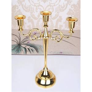 Prix de gros métal plaqué or 7 bras support en alliage de zinc pilier de haute qualité pour la décoration de mariage, beaux candélabres - Product Image 5