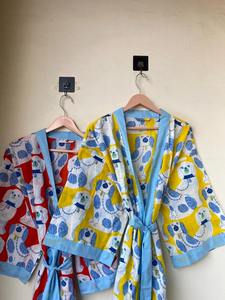 Vestido Kimono Unisex de Algodón Beige para Todas las Temporadas, Informal, para Bodas, Fiestas de Verano, Cintura Natural, Ecológico, Talla Grande para Mujer - Product Image 5