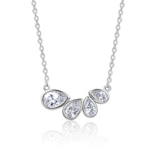 Luxury Pear Cut CZ Diamond <b>Necklace</b> for Women 925 Sterling Silver Teardrop Cluster Pendant <b>Necklace</b> Minimalist Bridal Wedding - Product Image 1