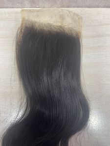 24 pouces 5/5 fermeture Remy Machine Double trame cheveux tissage Extensions bouclés suisse dentelle avant Base brut indien cheveux Bundles courts - Product Image 2