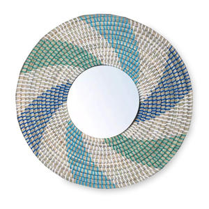 Espejo de Pasto Marino al por Mayor, Decoración de Pared de Paja Natural para Sala de Estar, Espejos Tejidos de Pasto Marino - Product Image 2
