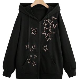 Sudadera con cremallera unisex de alta calidad con diseño de diamantes de imitación Diseño de hombro caído Totalmente personalizable para hombres-Ropa de invierno - Product Image 1