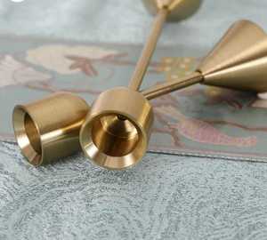 Brass Gold Candlestick <b>Holder</b> Set Of 3 <b>Taper</b> <b>Candle</b> Stand Handmade Decorative Stand for Best Manufacturing In Wholesale Price - Product Image 3