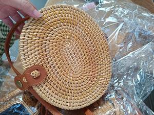 Redondo y cuadrado hecho a mano Bali Vietnam hecho ratán bolso tejido a mano hombro cuero correas bolsas para playa - Product Image 4