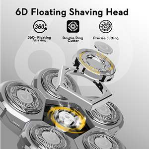 Cabezal de Repuesto de Cinco Cuchillas Plateadas para Afeitadora de Hombres Calvos con Cuchillas de Afeitar - Product Image 6