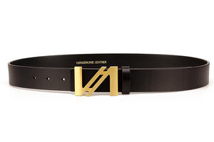 Manufacturer Business Durable Top Grain Men Solid Brass Plate Buckle <b>Genuine</b> <b>Leather</b> <b>Belt</b> for Adults Casual Dress - Product Image 5