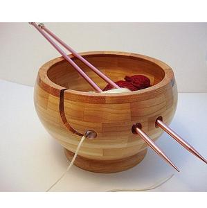 <b>Wooden</b> Smooth Round Handmade Sewing Storage Knitting Needles Yarn <b>Balls</b> Bowl - Product Image 5