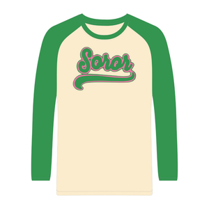 Camiseta de Manga Corta Raglán Ivory 08 Soror, Camiseta Rosa y Verde para Mujeres de Hermandad Griega, Estilo Casual y Elegante para la Universidad, Verano - Product Image 5