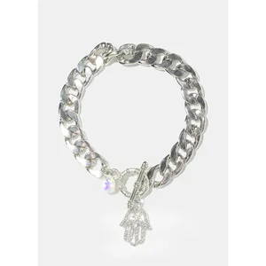 Pulsera con Dije de Mano de Fátima A3shop con Cadena Gruesa, Pulseras con Dijes Modernas - Product Image 2