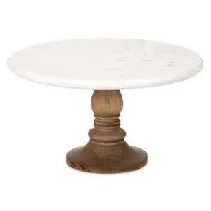 Support en bois moderne nouveau Design avec dessus en marbre utilisation de noël support de gâteau décoratif meilleure vente support de beignets - Product Image 1