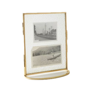 Style européen or bord Double verre Photo Design moderne support en forme de décor de table tailles personnalisées verre vintage fait métal durable - Product Image 4