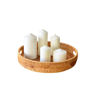 Plateau de service en rotin nacre, plateau en rotin mosaïque fabriqué au Vietnam, haute qualité avec poignée - Product Image 1