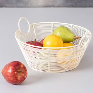 Corbeille à fruits en fer de style nordique, panier en fil métallique géométrique minimaliste pour centre de table, support de rangement en métal pour collations et produits - Product Image 1