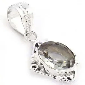 Collier Pendentif Goutte d'Eau Géométrique Vintage en Argent 925 Art Palace avec Pierre Naturelle Sertie en Bezel et Chaîne Serpent pour Femme – Idéal pour les Fiançailles - Product Image 2