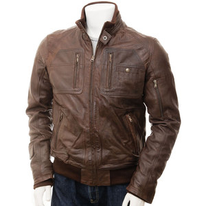 Dernière collection : Blouson en cuir pour homme, design tendance, logo personnalisé, manches longues, col montant, haute qualité, décontracté, imperméable pour l'hiver - Product Image 1