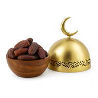 Green Crescent Date Bowl mit Kuppel deckel Islamic Gift Tray für Ramadan Eid Sweet Dish Hot Selling Dekorations artikel