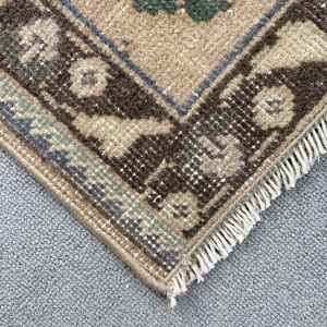 Alfombra Turca Vintage de 9.8x10.4 pies (298x318 cm), Alfombra Marrón con Diseño de Plantas y Árboles - Product Image 4