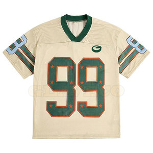 Venta al por mayor de camiseta de fútbol americano de estilo único último diseño con mangas cortas transpirable de talla grande característica para ropa de equipo - Product Image 1