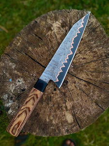 Couteau de chef de luxe 2026 fait main en cuivre et acier inoxydable à bord dentelé, garantie 3 ans, cadeau d'extérieur, service OEM - Product Image 6