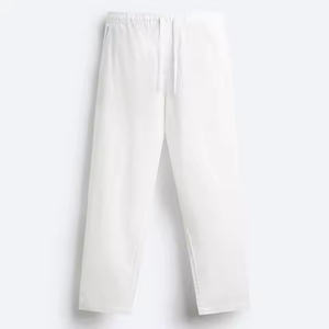 Pantalon décontracté pour homme en coton 100% respirant anti-rides printemps automne nouveau poids moyen couleurs unies pantalon en coton personnalisé - Product Image 6