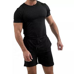 Conjunto de ropa deportiva de alta calidad para hombre, conjunto de 2 piezas de camisetas de manga corta y pantalones cortos, ropa informal elegante, conjuntos de trajes para el sudor - Product Image 5