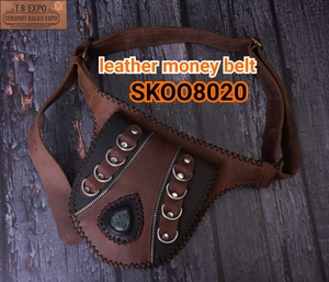 Genuine Leather Out Door Real Gem Stone Men or Women Fanny Pack Custom Waist Bag <b>Money</b> Phone <b>Belt</b> Bag Fashion Waist Bag - Product Image 3