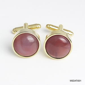 Mancuernillas de Ágata Púrpura Fengshui para Hombre en Oro de 18K Premium - MSDATI001 |   Colección Tinh Vu |   Vietnam - Product Image 5